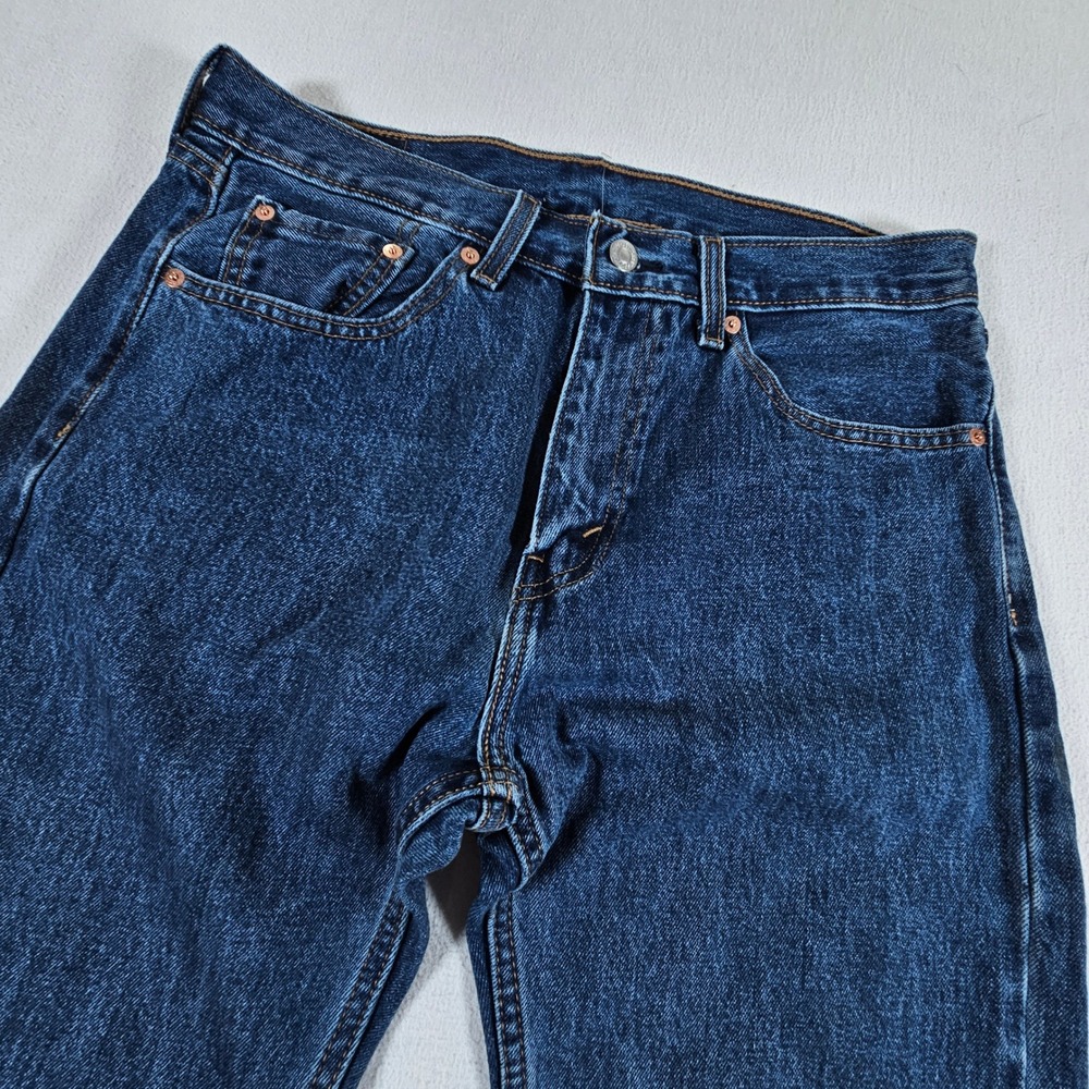 Levi's 505 Regular Fit Jeans Mens 33x30 Dark Wash Blue Straight Leg Denim